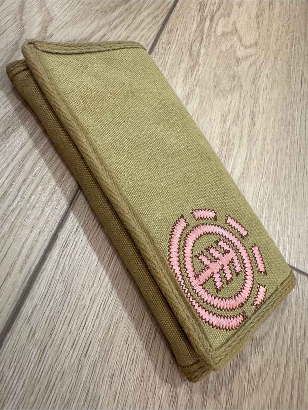 Y2K Element Skateboard Logo Tri Fold Wallet 90s Green Pink